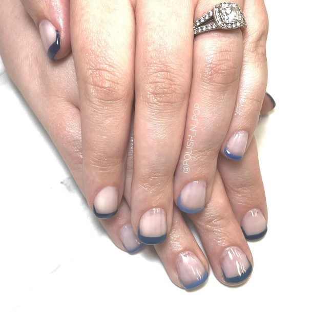 Simplistic Blue French Tip Nail For Girls