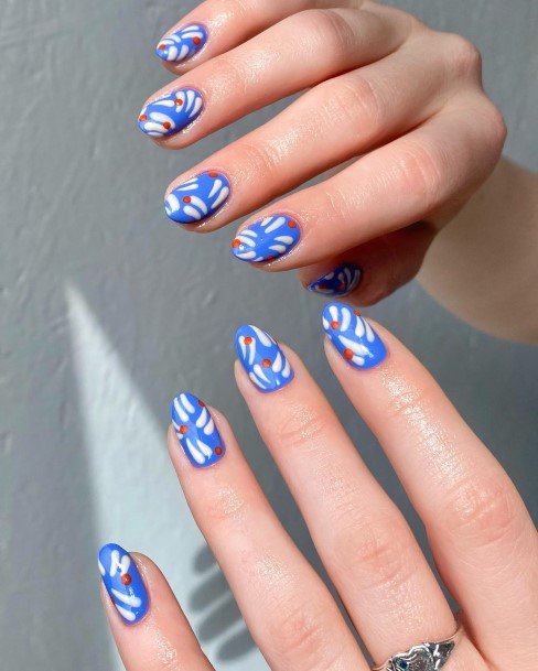 Simplistic Blue Summer Nail For Girls