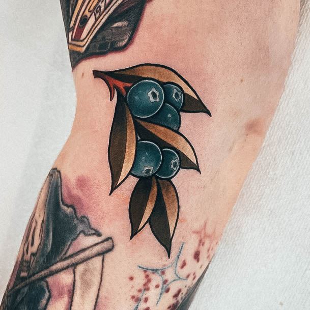 Simplistic Blueberry Tattoo For Girls