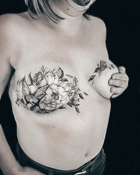 Simplistic Breast Cancer Tattoo For Girls