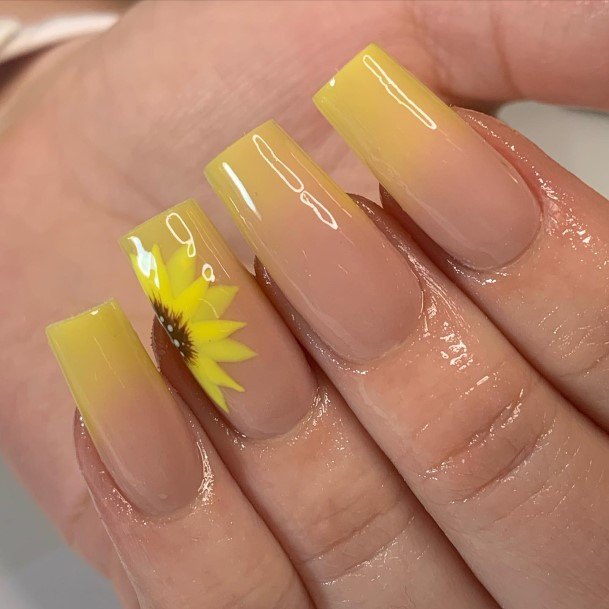 Simplistic Bright Ombre Nail For Girls