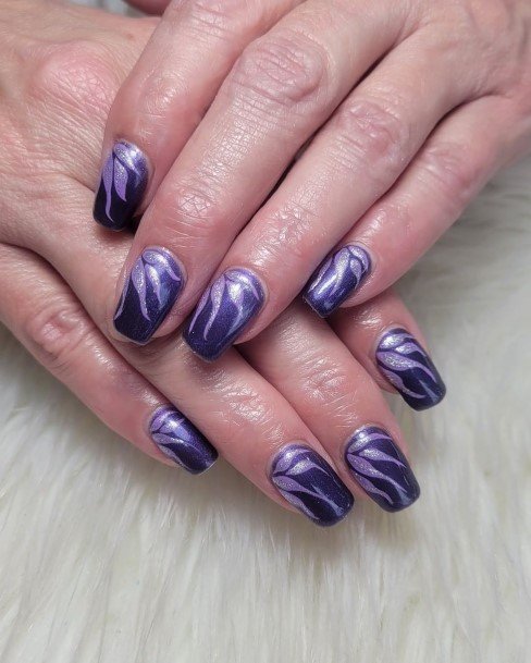 Simplistic Bright Purple Nail For Girls