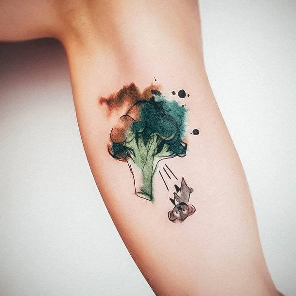 Simplistic Broccoli Tattoo For Girls