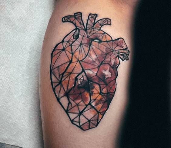 Simplistic Broken Heart Tattoo For Girls