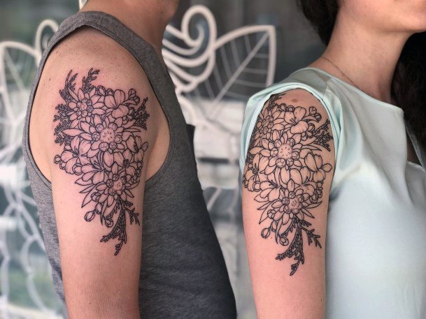 Simplistic Brother Sister Tattoo For Girls