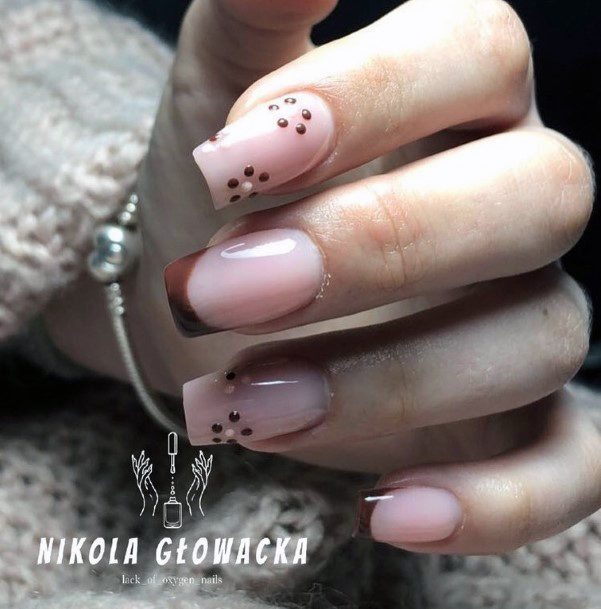 Simplistic Brown Dress Nail For Girls