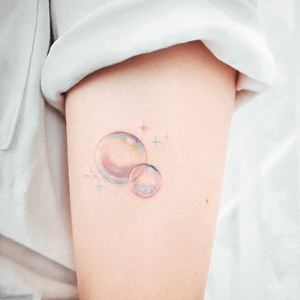 Simplistic Bubble Tattoo For Girls