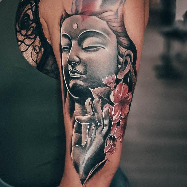 Simplistic Buddha Tattoo For Girls