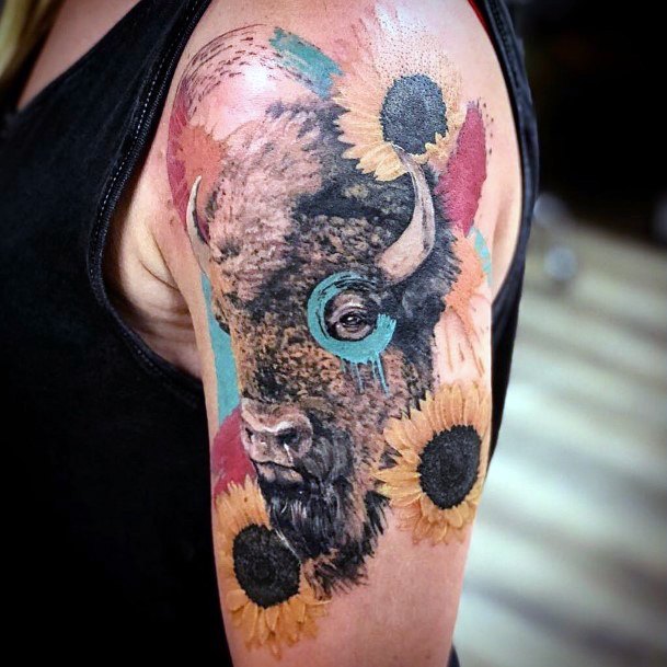 Simplistic Buffalo Tattoo For Girls