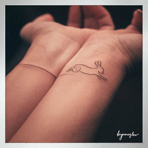 Simplistic Bunny Rabbit Tattoo For Girls