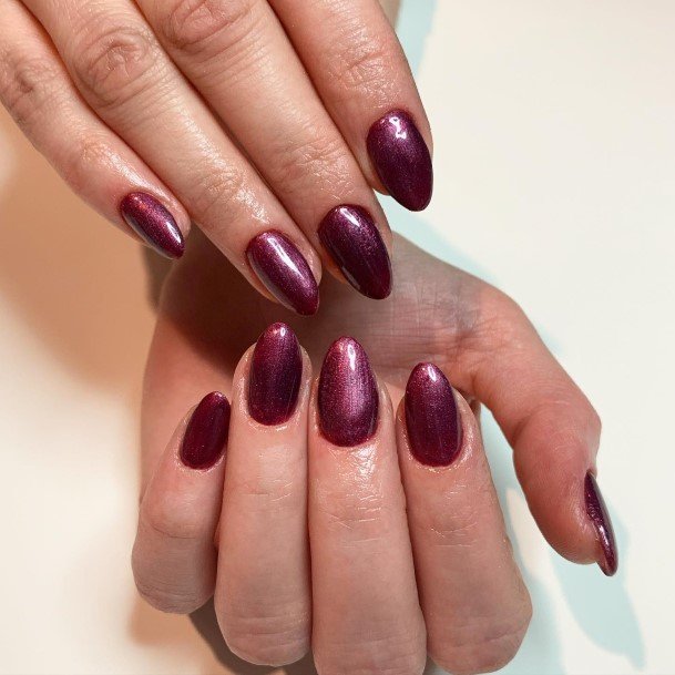 Simplistic Burgundy Nail For Girls