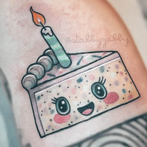 Simplistic Cake Tattoo For Girls