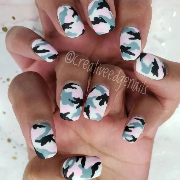 Simplistic Camo Nail For Girls