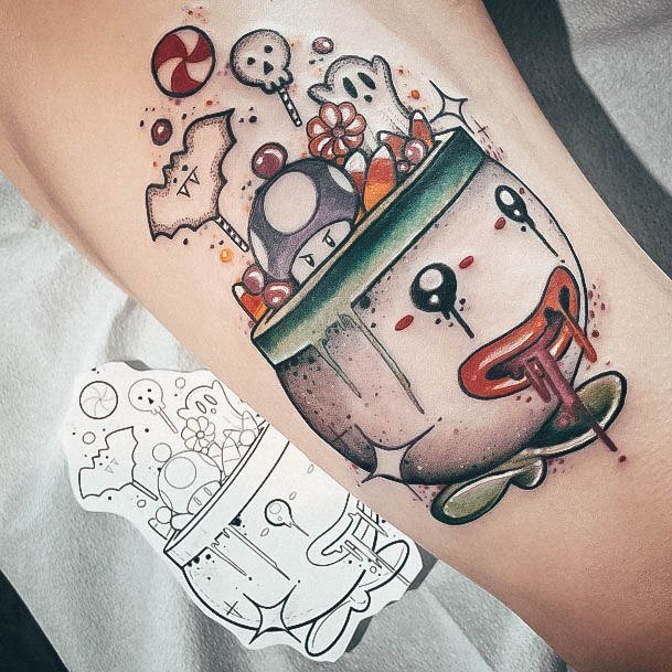 Simplistic Candy Tattoo For Girls