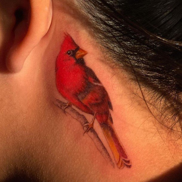 Simplistic Cardinal Tattoo For Girls