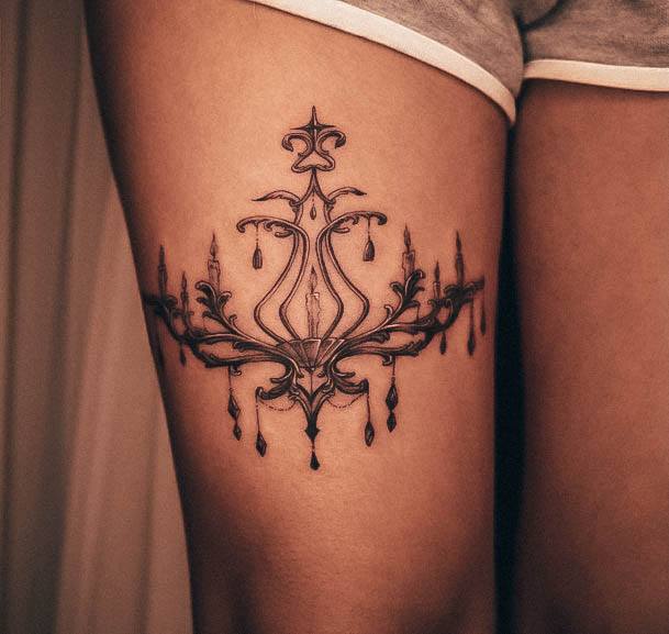 Simplistic Chandelier Tattoo For Girls