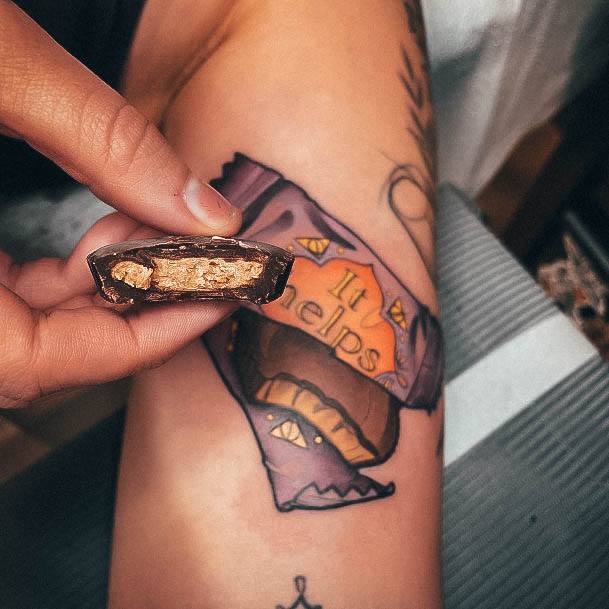 Simplistic Chocolate Tattoo For Girls