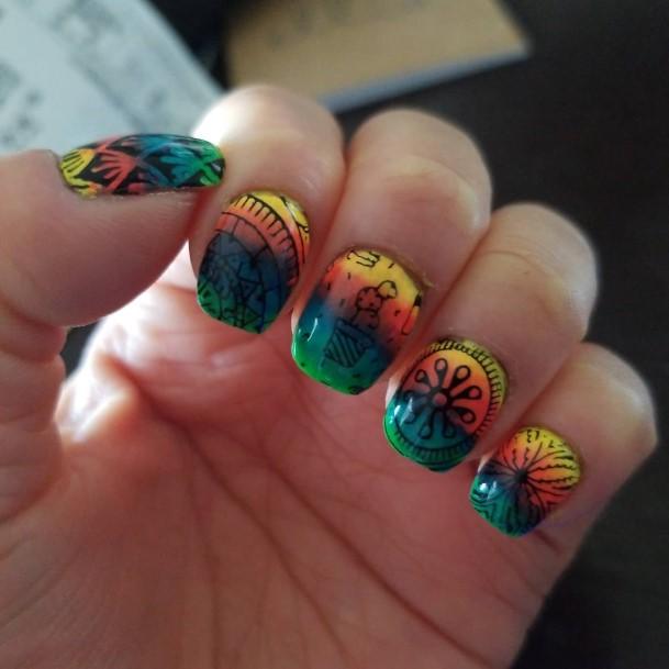 Simplistic Cinco De Mayo Nail For Girls