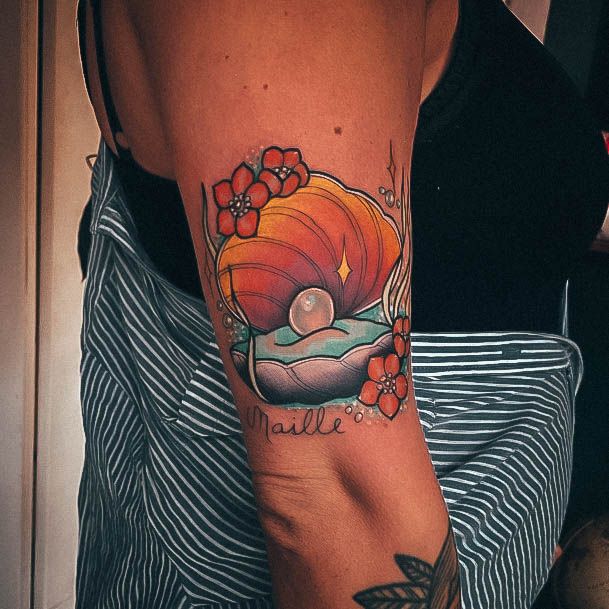 Simplistic Clam Tattoo For Girls