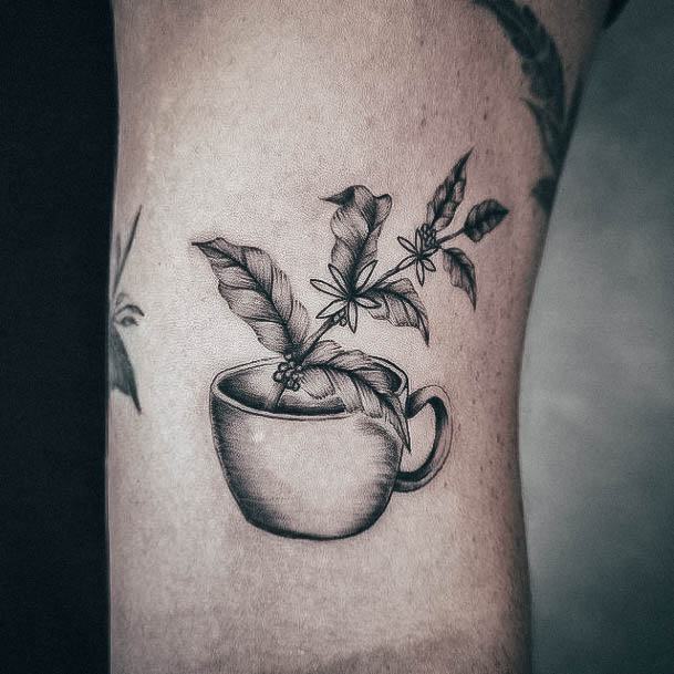 Simplistic Coffee Mug Tattoo For Girls