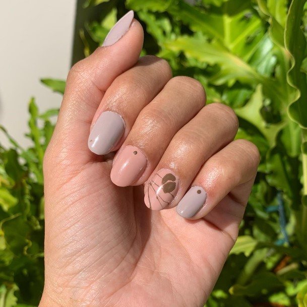 Simplistic Coffee Nail For Girls