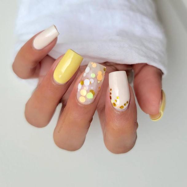 Simplistic Confetti Nail For Girls