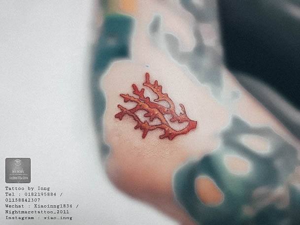 Simplistic Coral Tattoo For Girls