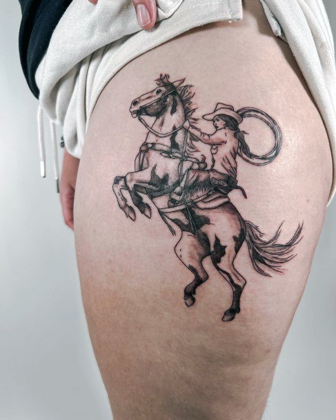 Simplistic Cowgirl Tattoo For Girls