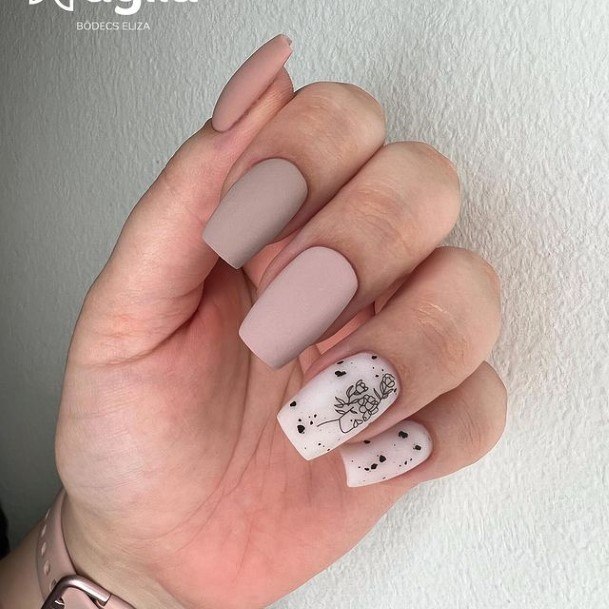 Simplistic Cream Nail For Girls