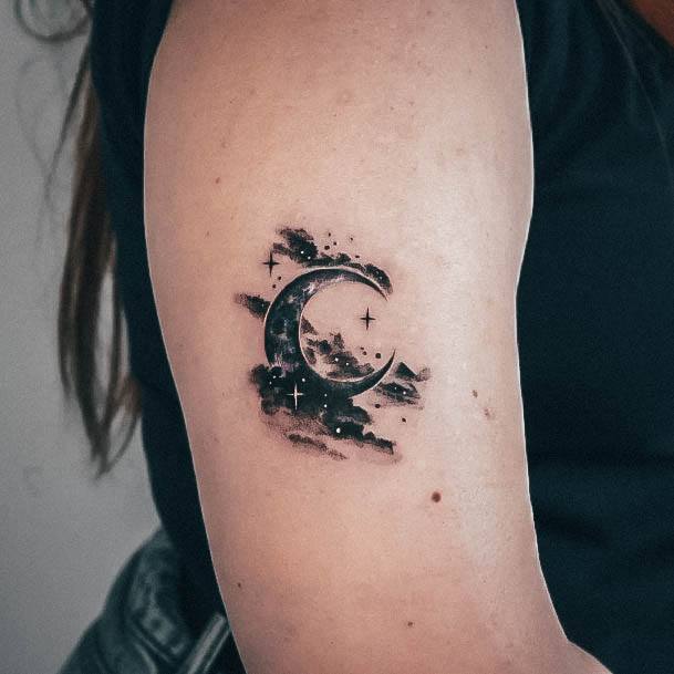 Simplistic Cresent Moon Tattoo For Girls