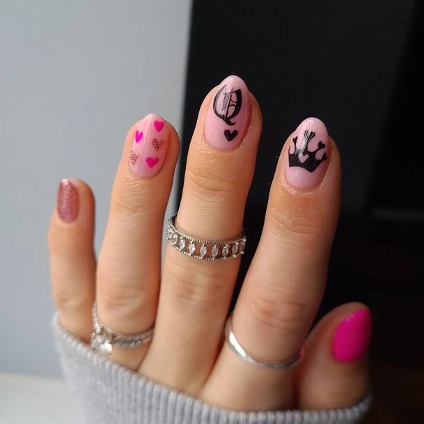 Simplistic Crown Nail For Girls