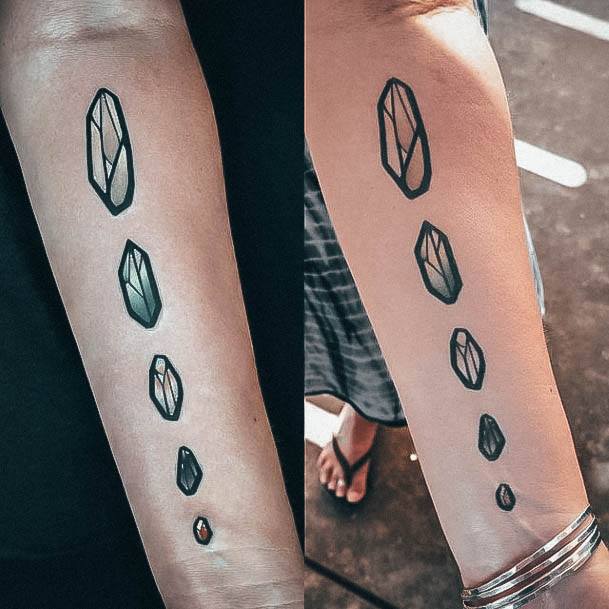 Simplistic Crystal Tattoo For Girls