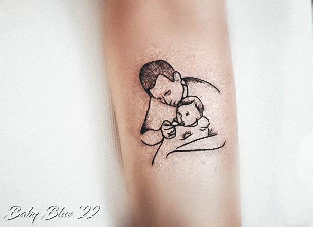 Simplistic Dad Tattoo For Girls