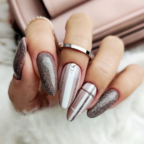 Simplistic Dark Grey Nail For Girls