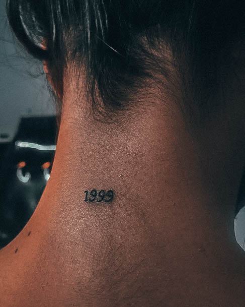 Simplistic Date Tattoo For Girls