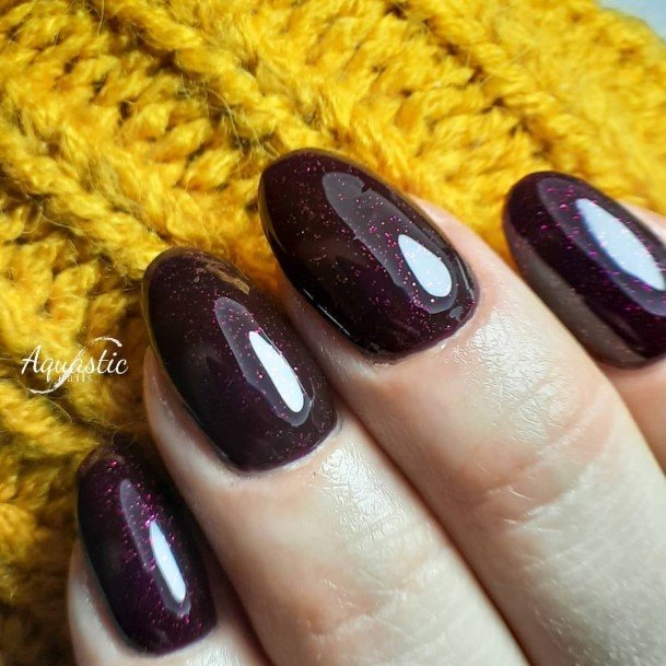 Simplistic Deep Purple Nail For Girls