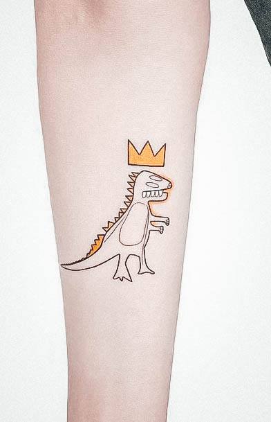 Simplistic Dinosaur Tattoo For Girls