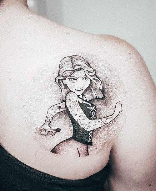 Simplistic Disney Princess Tattoo For Girls