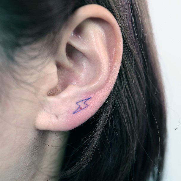 Simplistic Ear Tattoo For Girls