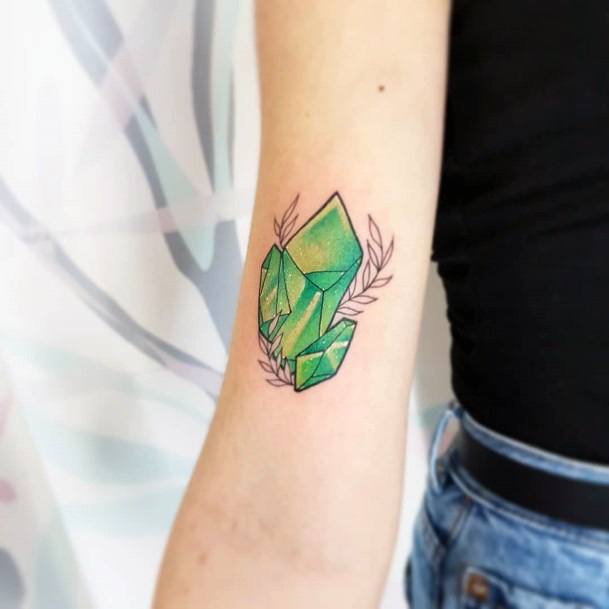 Simplistic Emerald Tattoo For Girls