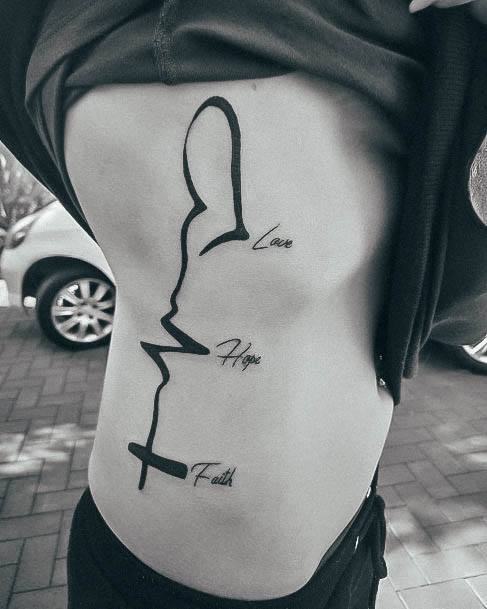 Simplistic Faith Hope Love Tattoo For Girls