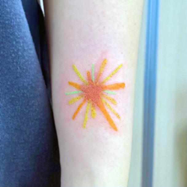 Simplistic Fireworks Tattoo For Girls