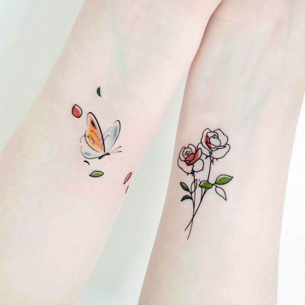 Simplistic Flower Petal Tattoo For Girls