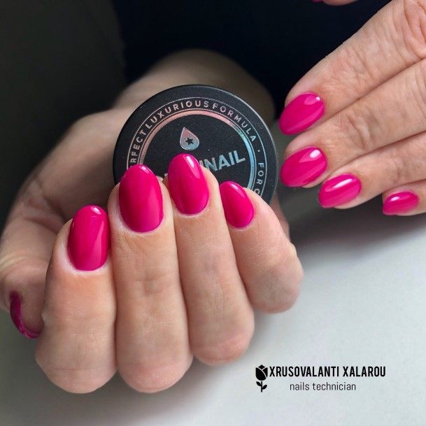 Simplistic Fuchsia Nail For Girls