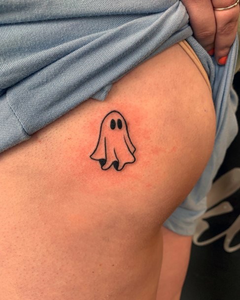 Simplistic Ghost Tattoo For Girls