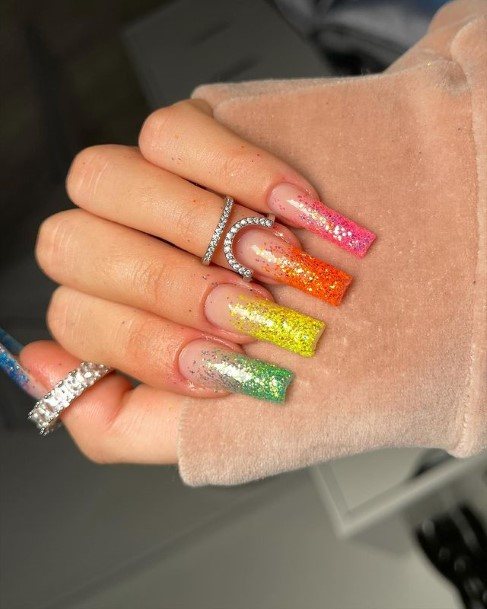 Simplistic Glitter Ombre Nail For Girls