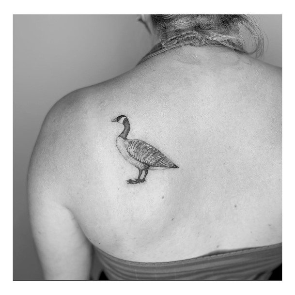 Simplistic Goose Tattoo For Girls