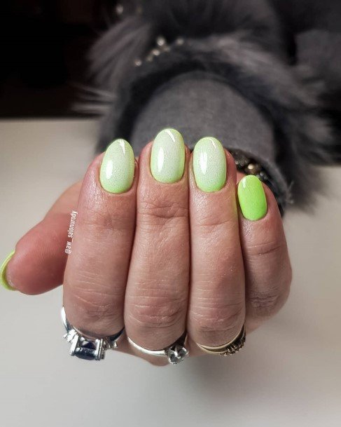 Simplistic Green Ombre Nail For Girls