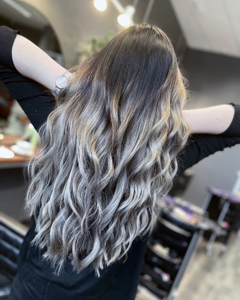 Simplistic Grey Ombre Hairstyles For Girls