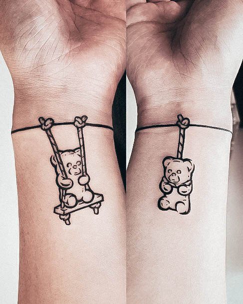 Simplistic Gummy Bear Tattoo For Girls